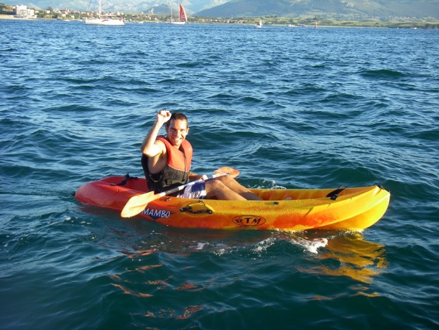  Sailing in an individual kayak 
